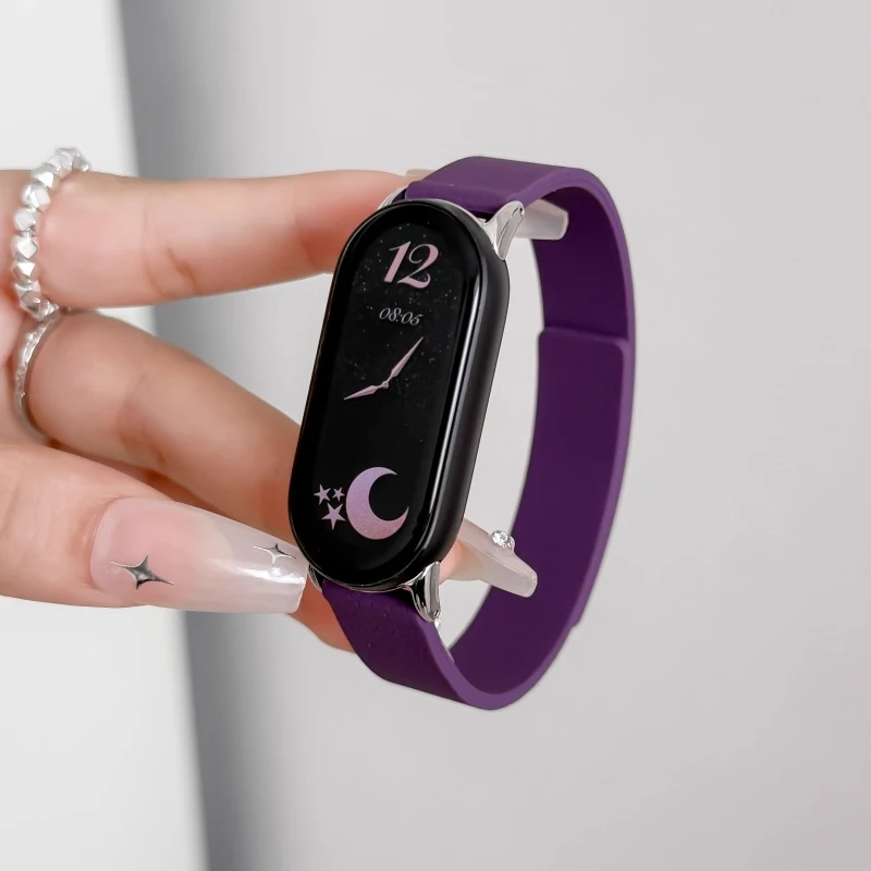 Magnetische Schleife Strap Für Xiaomi Mi Band 10 9 8, Silikon Armband Für Xiaomi Mi Band 8 9/10 Handgelenk gürtel Ersatz Zubehör – Detail 7
