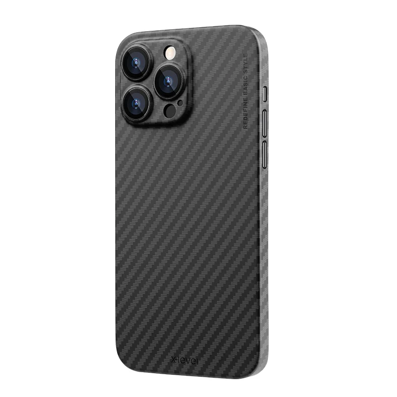 Amstar Pure Carbon Fiber Lens Protection Phone Case For Iphone 16 15 14 13 12 Pro Max 14 Plus Mini Ultra-thin Carbon Fiber Cover