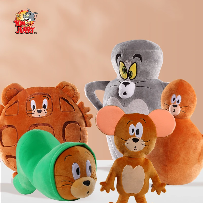 Original Tom and Jerry Plush Toy Cartoon Movie Cat Mouse Plushies Stuffed Animals Action Figure Doll Toys Gift