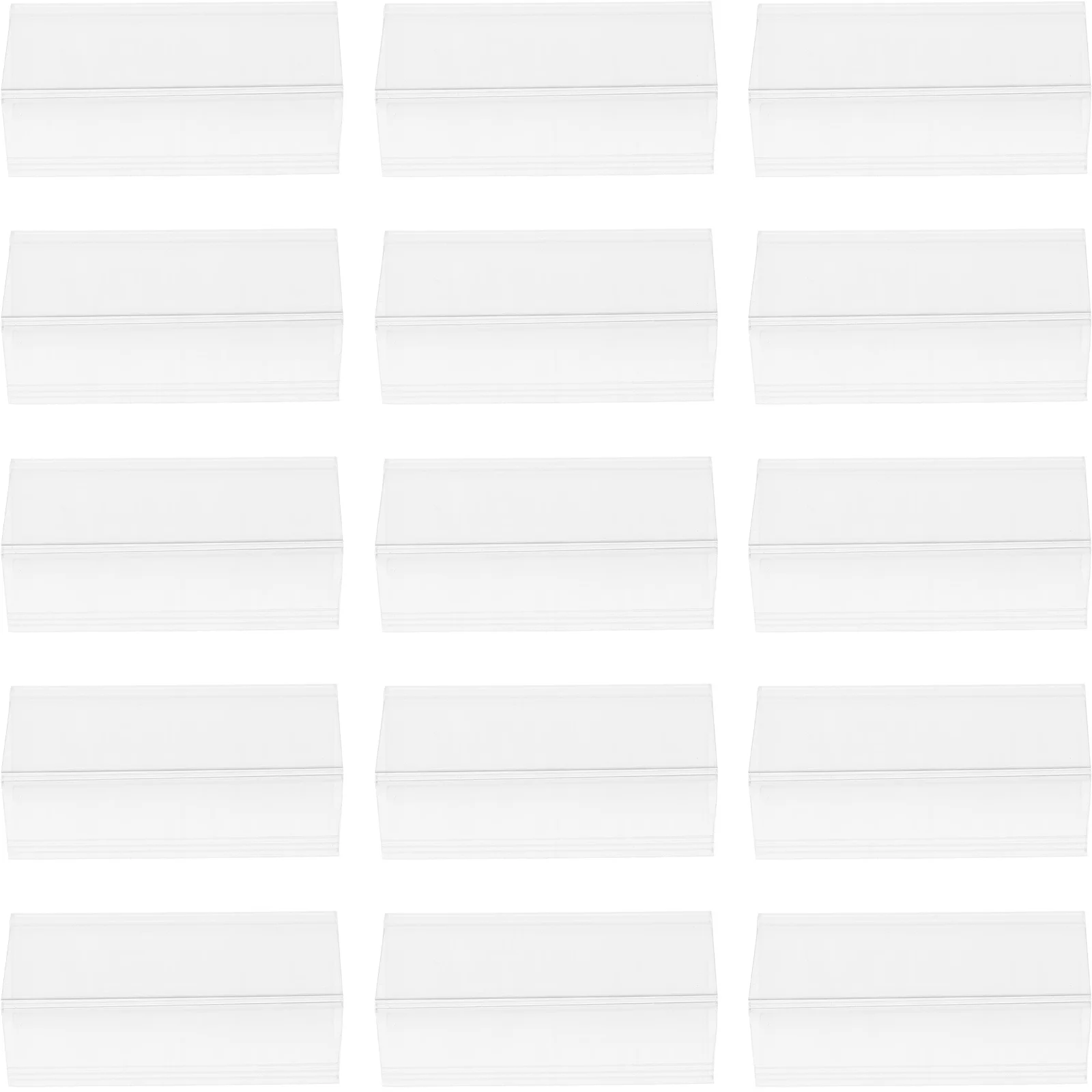 

50Pcs Universal Fit Label Holders for Wire Shelves Clear Plastic Price Tag Clips for Bookshelves Pantry Storage Bins Office