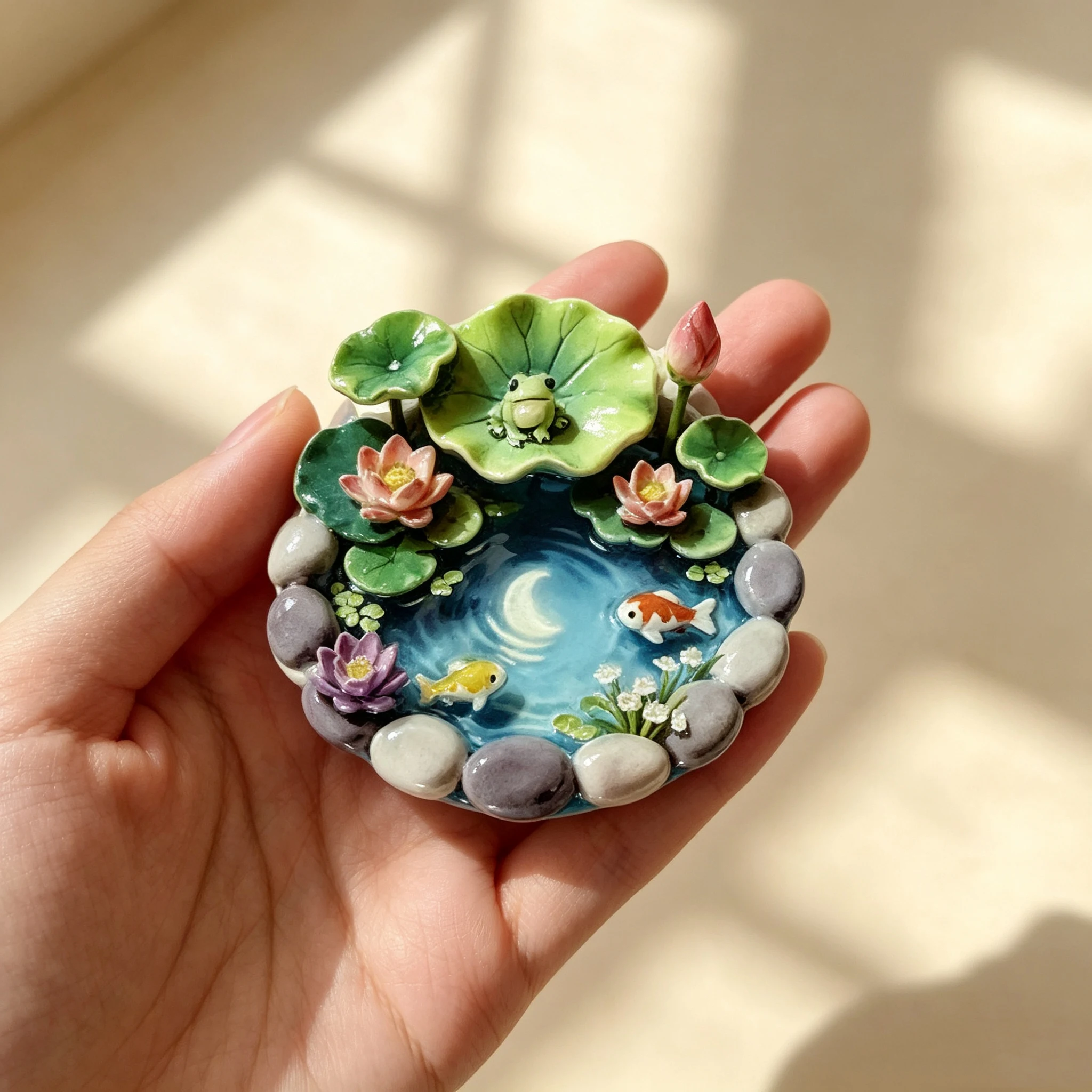 Lotus Pond Frog Creative Resin 3D Fridge Magnet Decoration Gift for Friends,for Kitchen Home Refrigerator & Decor