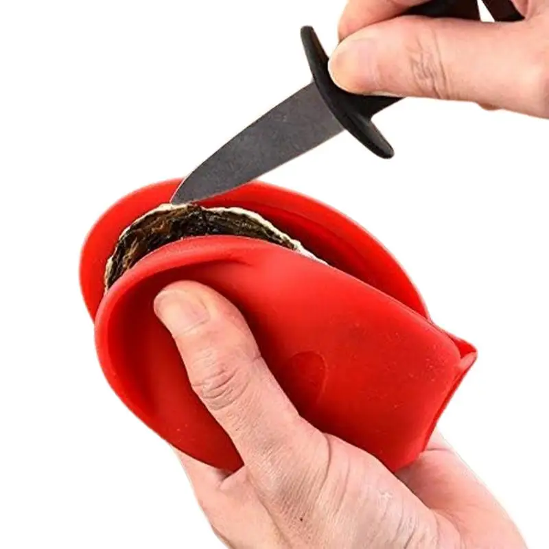 Silicone Oyster Shucking Hand Clip Ergonomic Shellfish Shucker With Silicone Handle Easy Control Oyster Shucking Clamp Colorfast