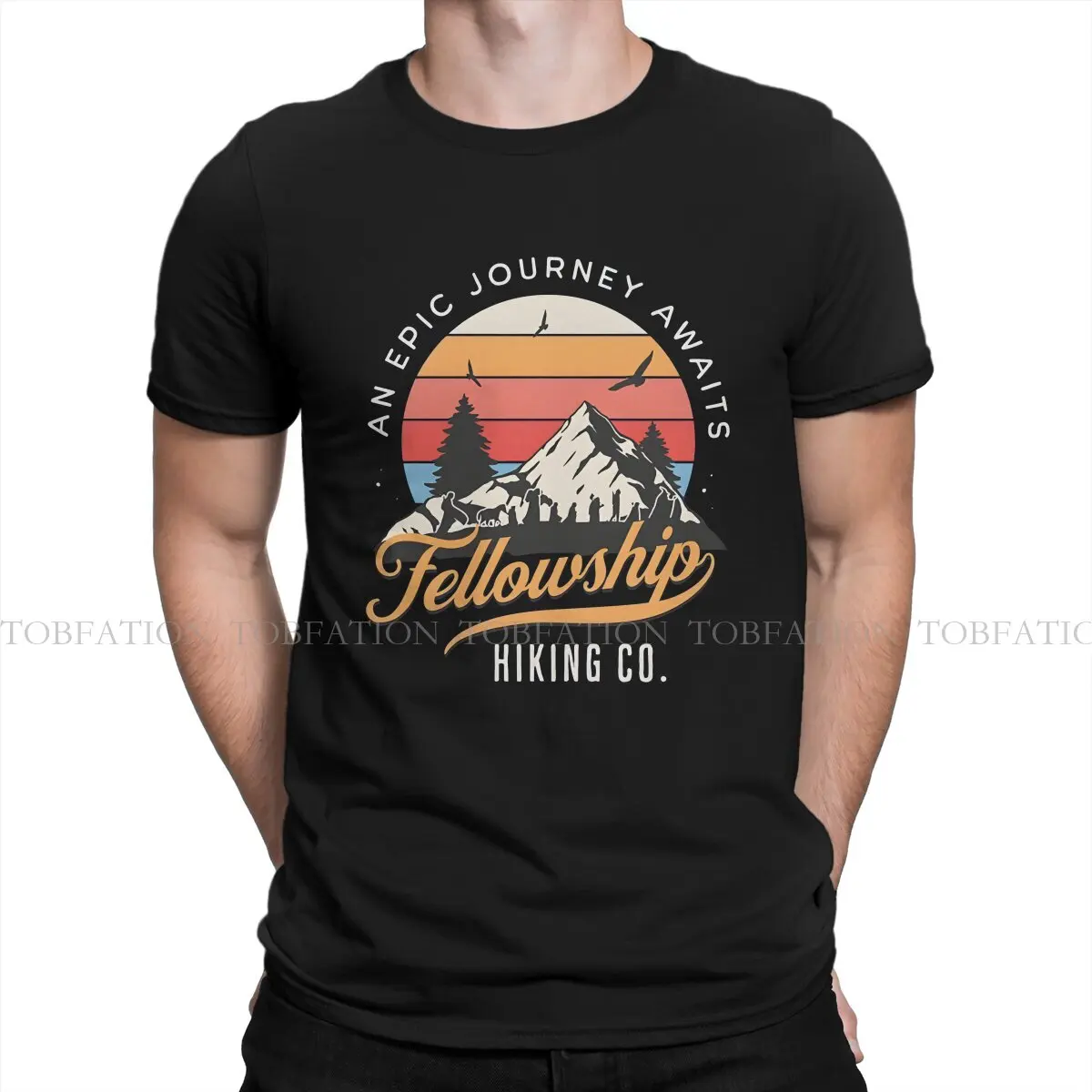 Fellowship Hiking Co An Epic Journey Awaits Graphic TShirt Hiking Style Casual T Shirt Male Short Sleeve 100% Cotton Gift Idea