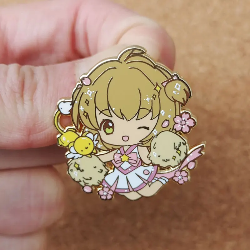 

Card Captor Sakura Kinomoto Sakura Anime Lapel Pins Backpack Jeans Enamel Brooch Women Fashion Jewelry Gifts Cartoon Badges