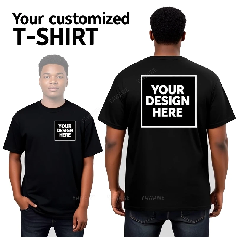 Personalisiertes Unisex-T-Shirt „Your Message Here“ Baumwoll-T-Shirt Premium-Geschenk für den Sommer 4XL 5XL