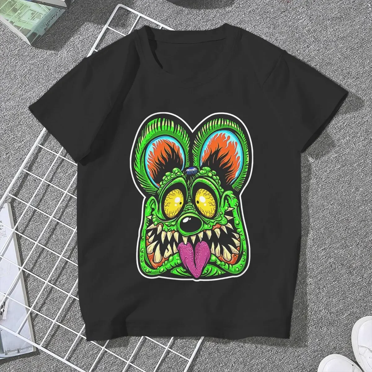 Tales Of The Rat Fink Cartoon Film Scrm-Rat T Shirt Goth Women's Tees Summer Harajuku O-Neck Polyester TShirt