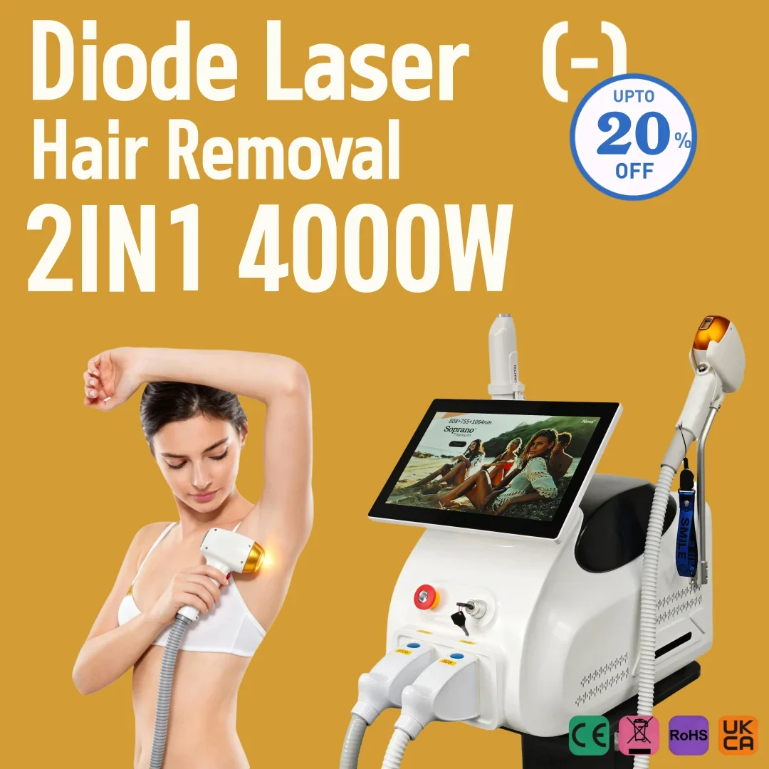 NEW 4000W Professional Hair Removal Machine 4 Wavelengths 808 755 1064 532nm Picosecond Tattoo Remover With Sapphire Cooling
