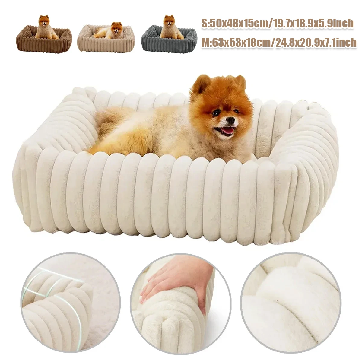 Winter Warm Pet Nest Sofa Soft Dog Bed for Kitty Cats Removable Washed Small Breed Dog Bed Non Slip Fashion Soft Dog Accessories