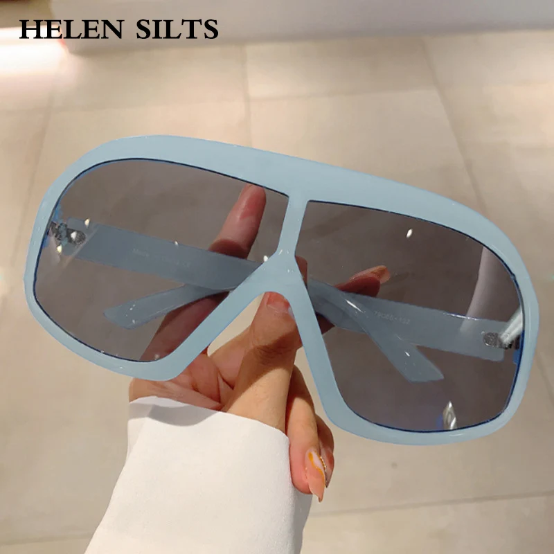 Vintage Oversized One Piece round Sunglasses for Women Men Brand Designer Fashion Colorful Eyewear Goggle Shades Sun Glasses