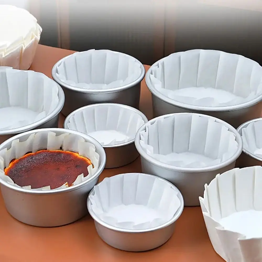 50Pcs Kitchen Use Baking Papers Foldless Disposable 4/6/8inch Basques Cake Paper Cake Wrap Oilproof Cupcake Liner