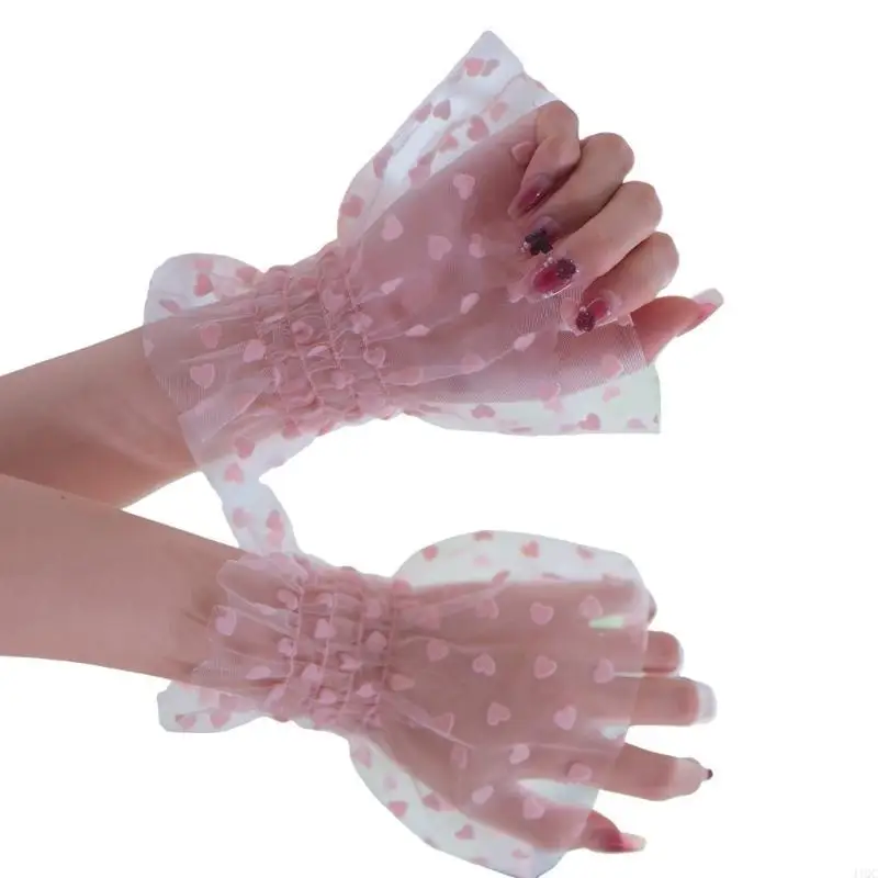 Black Wrist Cuffs With Heart Designs Nails Photography Essentials Soft Elastic Cuffs For Photographers Bloggers 