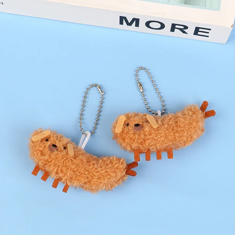 1PC Cartoon Fried Crayfish Plush Toy Funny Pendant Soft Stuffed Doll Keychain Backpack Car Bag Key Ring Decor Children Toys