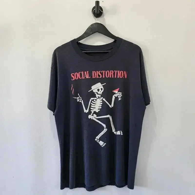 Camiseta Vintage dos anos 80 da banda Social Distortion Punk Rock rara S 4Xl