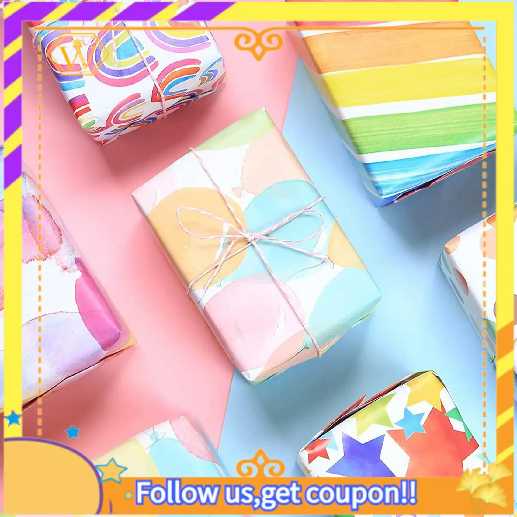 ورق تغليف عيد ميلاد قوس قزح A01K-2X، هدية للأطفال قابلة لإعادة التدوير لعيد الميلاد للنساء والفتيات والأولاد، لجميع مناسبات تزيين الهدايا