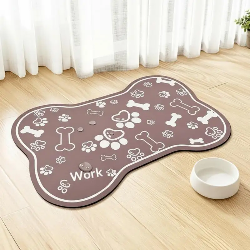 Absorbent Diatomaceous Mud Placemat for Pet Food and Water Bowl Anti Spill Waterproof Easy Clean for Dog Cat Feeding