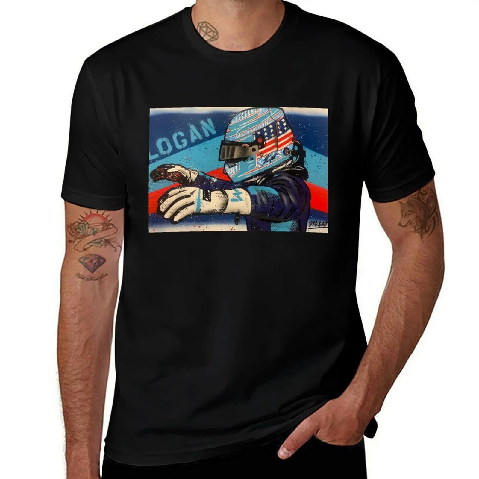 Logan Sargeant - F2 2022, F1, graffiti painting by DRAutoArt T-Shirt Casual Basic Short Sleeve T-Shirt