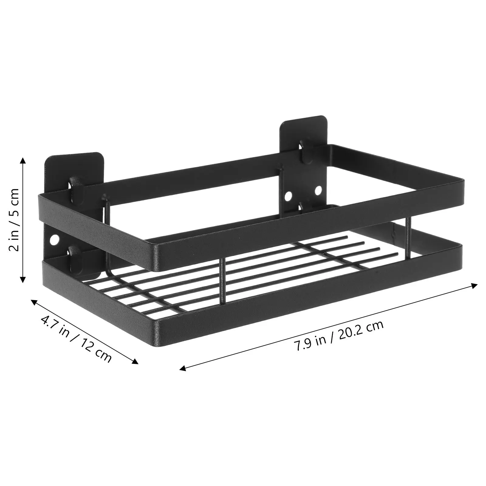 Hollow Iron Wall-Mounted Bathroom Shelf – No-Drill Hanging Storage Rack with Drainage Design