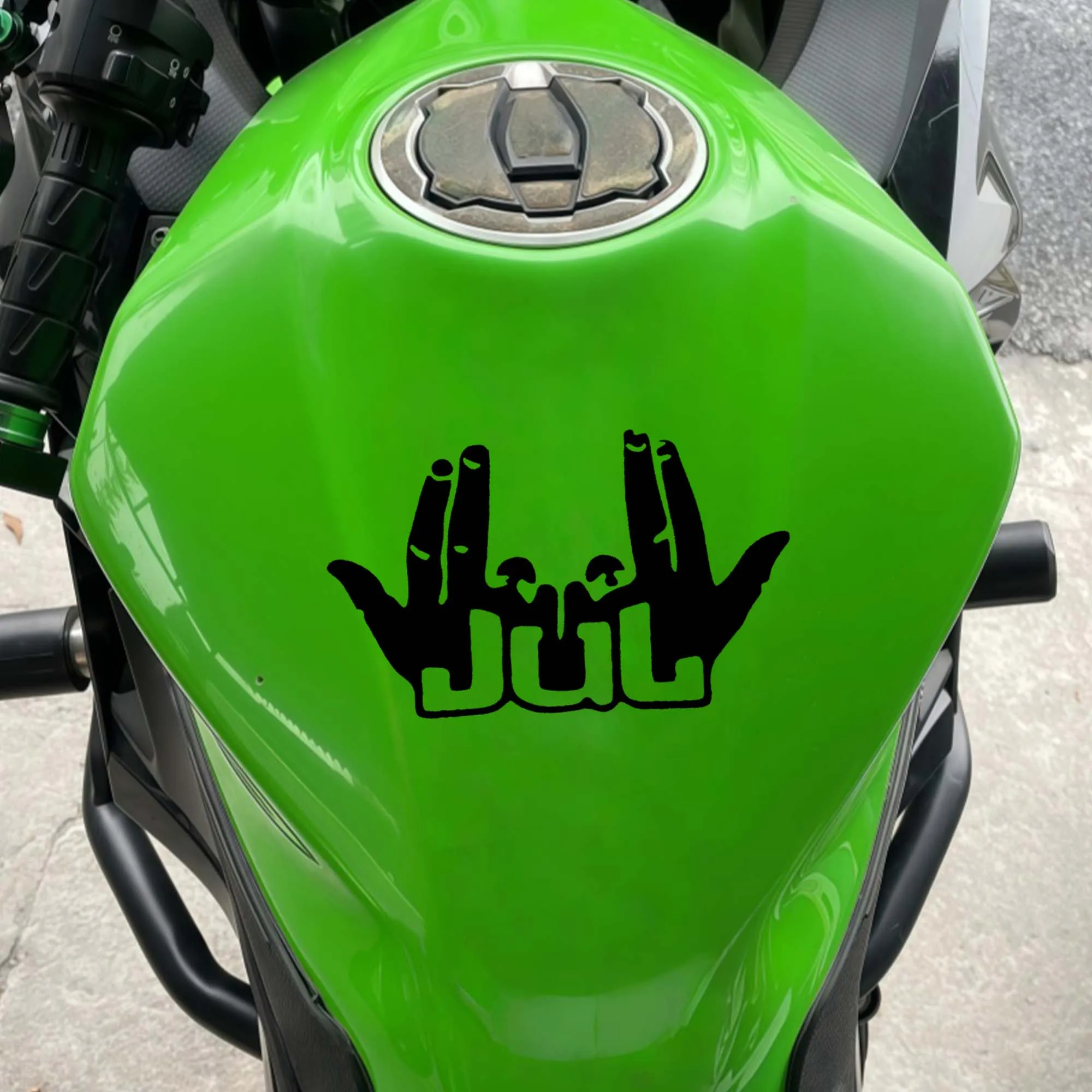 Fun JUL Finger Motorcycle Sticker, Waterproof, Decorative Car Sticker Suitable for Motorcycle Helmets, Scooter Shrouds view 5