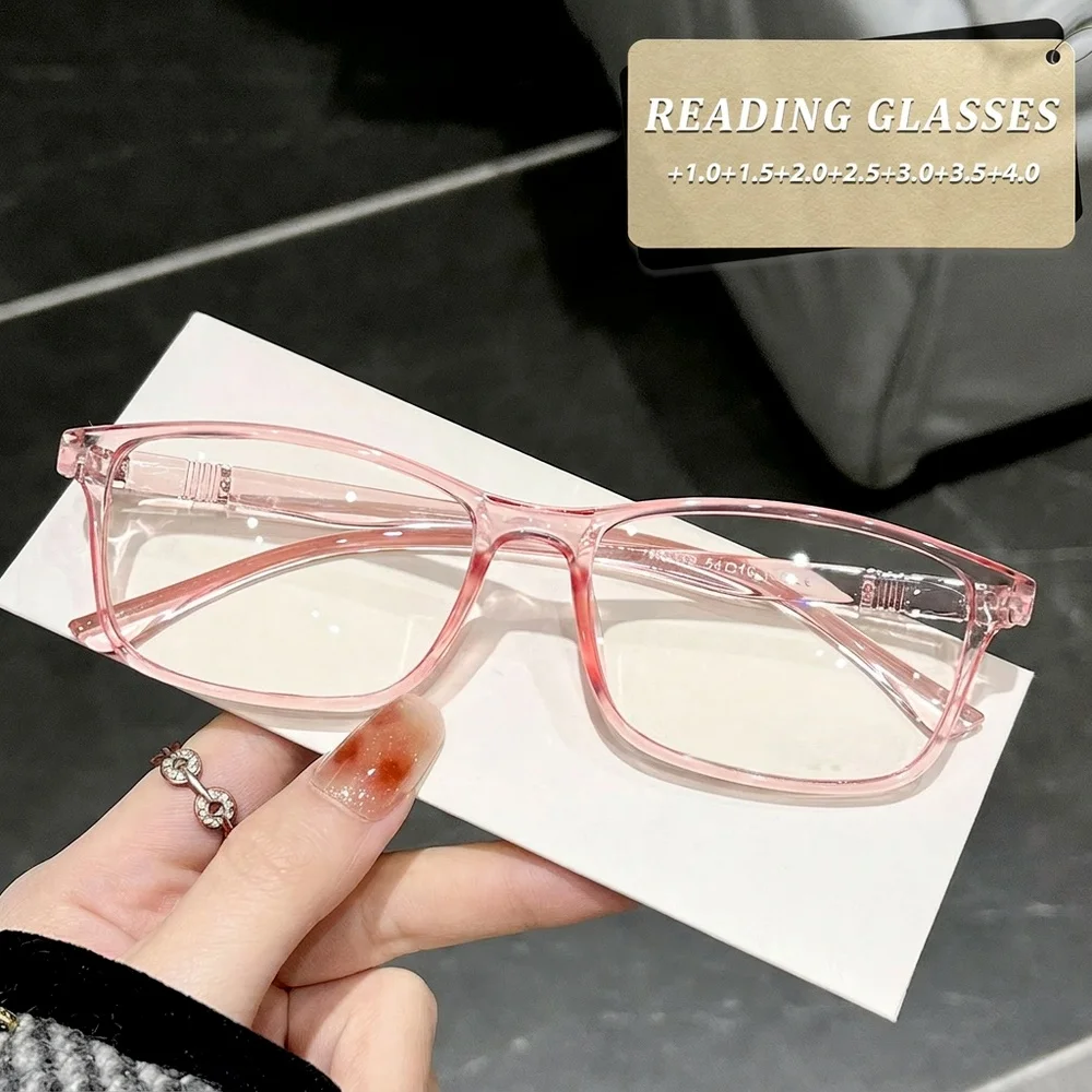 KLASSNUM Classic Rectangle Frame Plus Reading Glasses Men Women Presbyopia Glasses Magnifying Lenses Reading Glasses+1.0+1.5+2.0