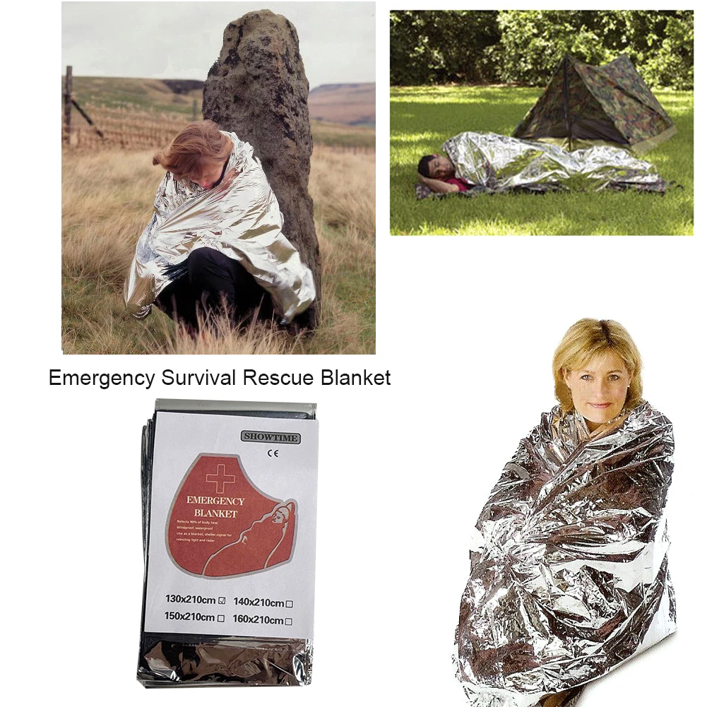 1–10 Stück gigantische Weltraumdecke, behält Körperwärme, Notfall-Thermodecke, 130 x 210 cm, Zubehör, Silberfoliendecke für Erste Hilfe