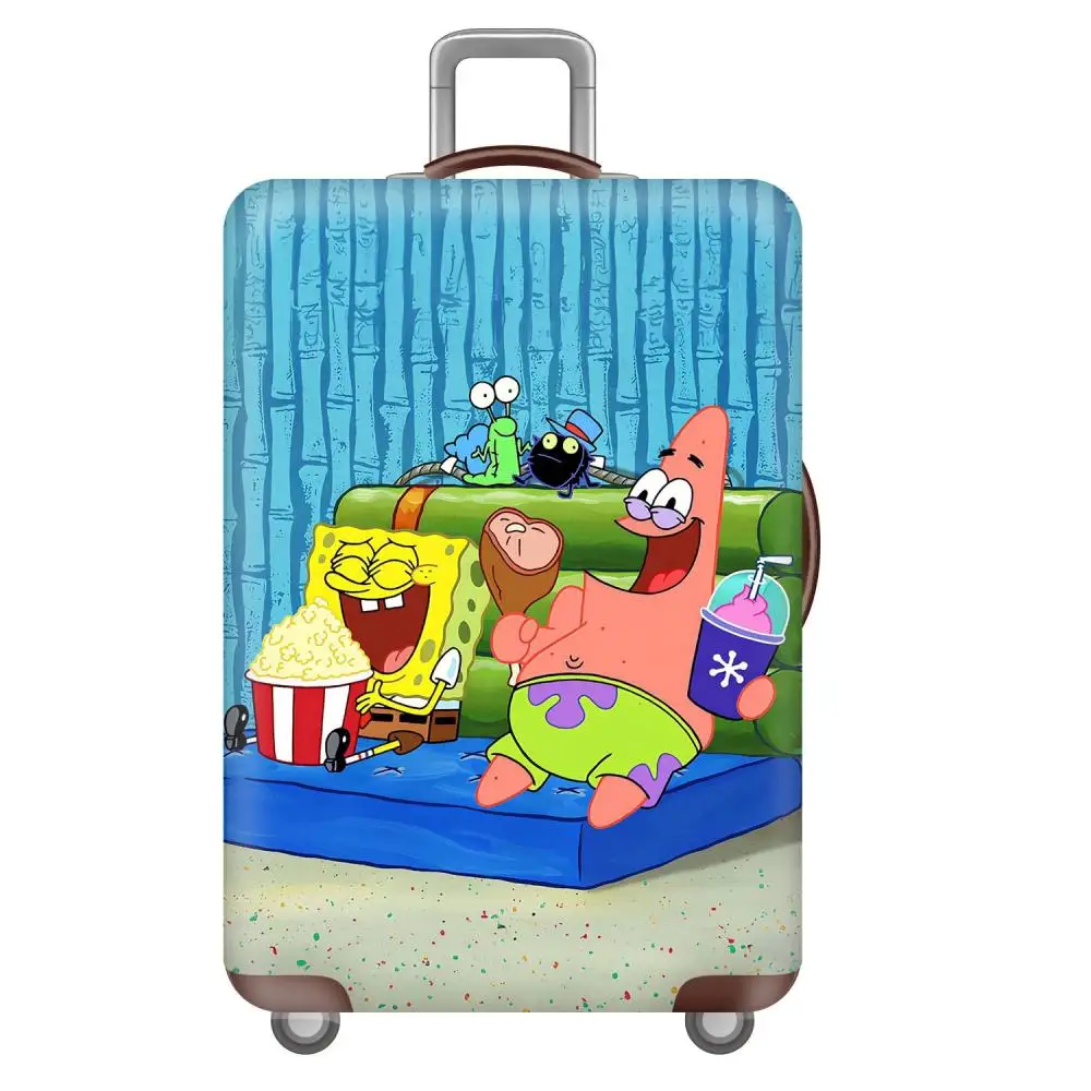 Cartoon Spongebob Double-Sided Printed Travelling Suitcase Protective Cover Anime Bikini Bottom Luggage Box Protective Cover
