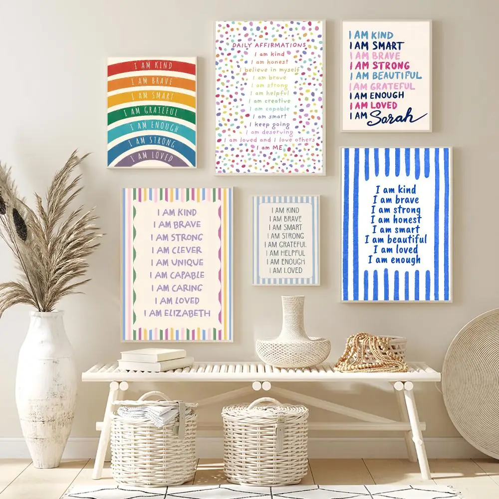 Affirmations Art Poster For Bedroom Gamer Room Decor Restaurant Wall Trendy Aesthetic Gift