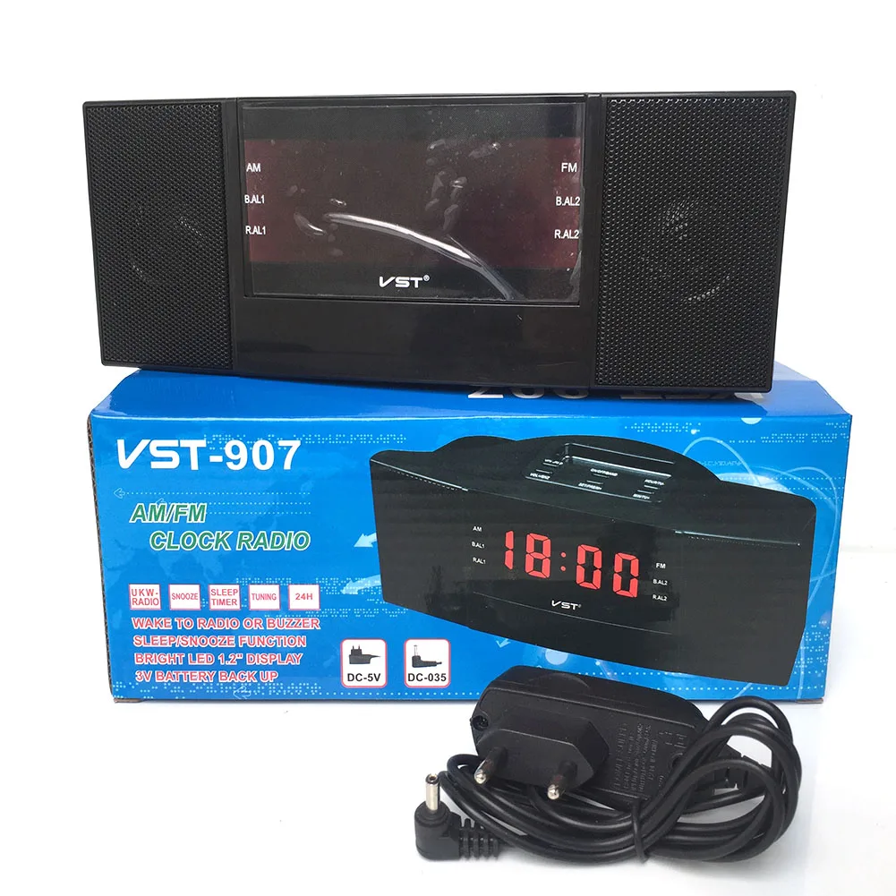 Exquisite Dual Band Sleep Alarm Clock AM/FM Radio With LED Display European Plug Table Clock Home Room Decor