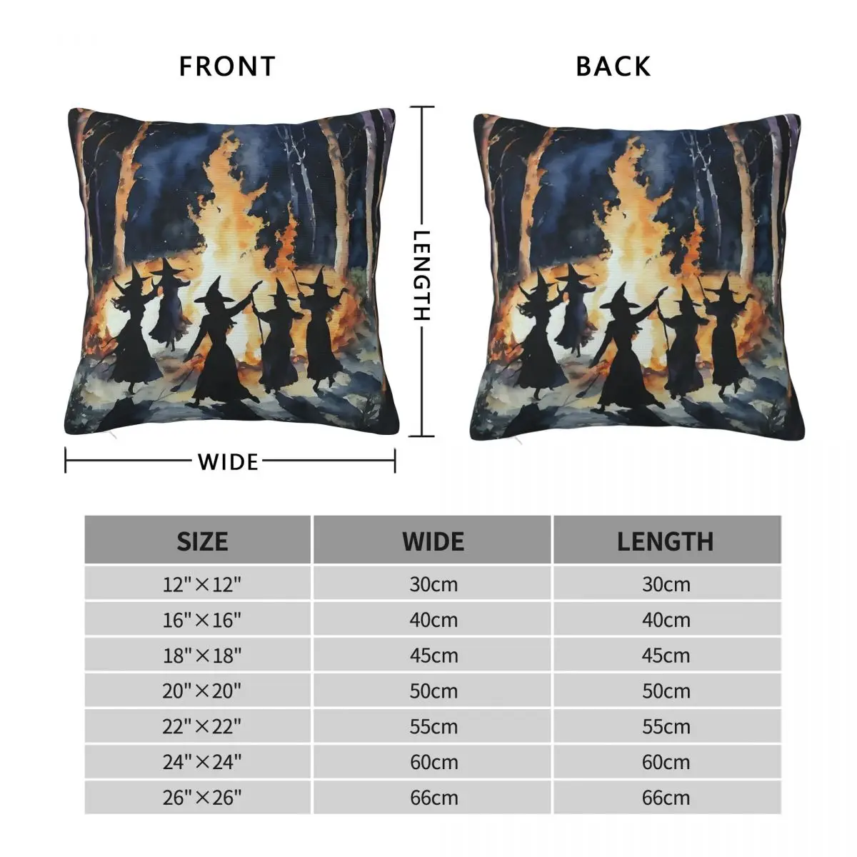 Witches Dance Around Fire Pillowcase Polyester Linen Velvet Printed Zip Decorative Sofa Seater Wholesale
