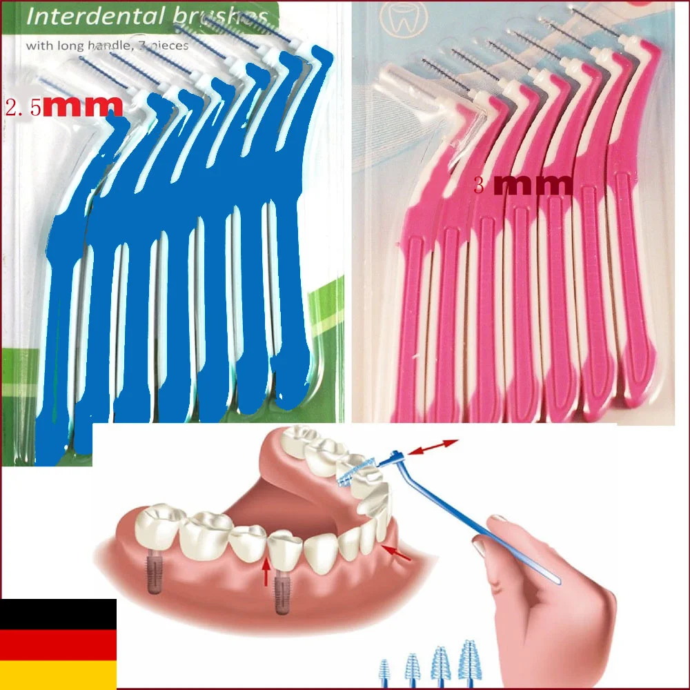 Cepillos interdentales para el cuidado bucal, Kit de cepillos interdentales de 2mm, palillo de dientes entre dientes, herramientas para el cuidado bucal