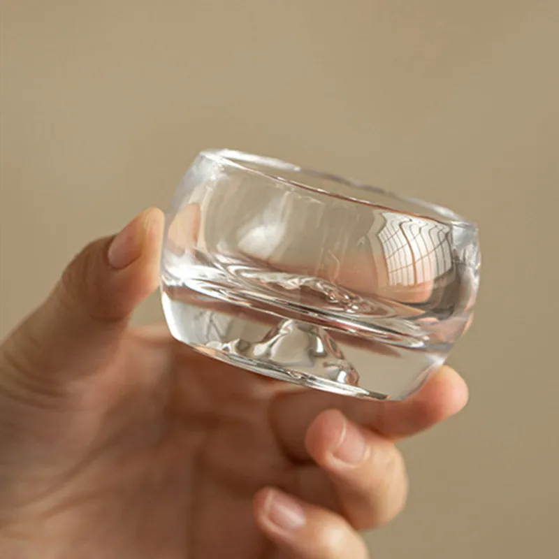 

1 Pc Chinese Transparent Glass Tea Cup Handmade Tea Bowl Household Teacup Travel Personal Master Cup Tea Set Accessories 35ml