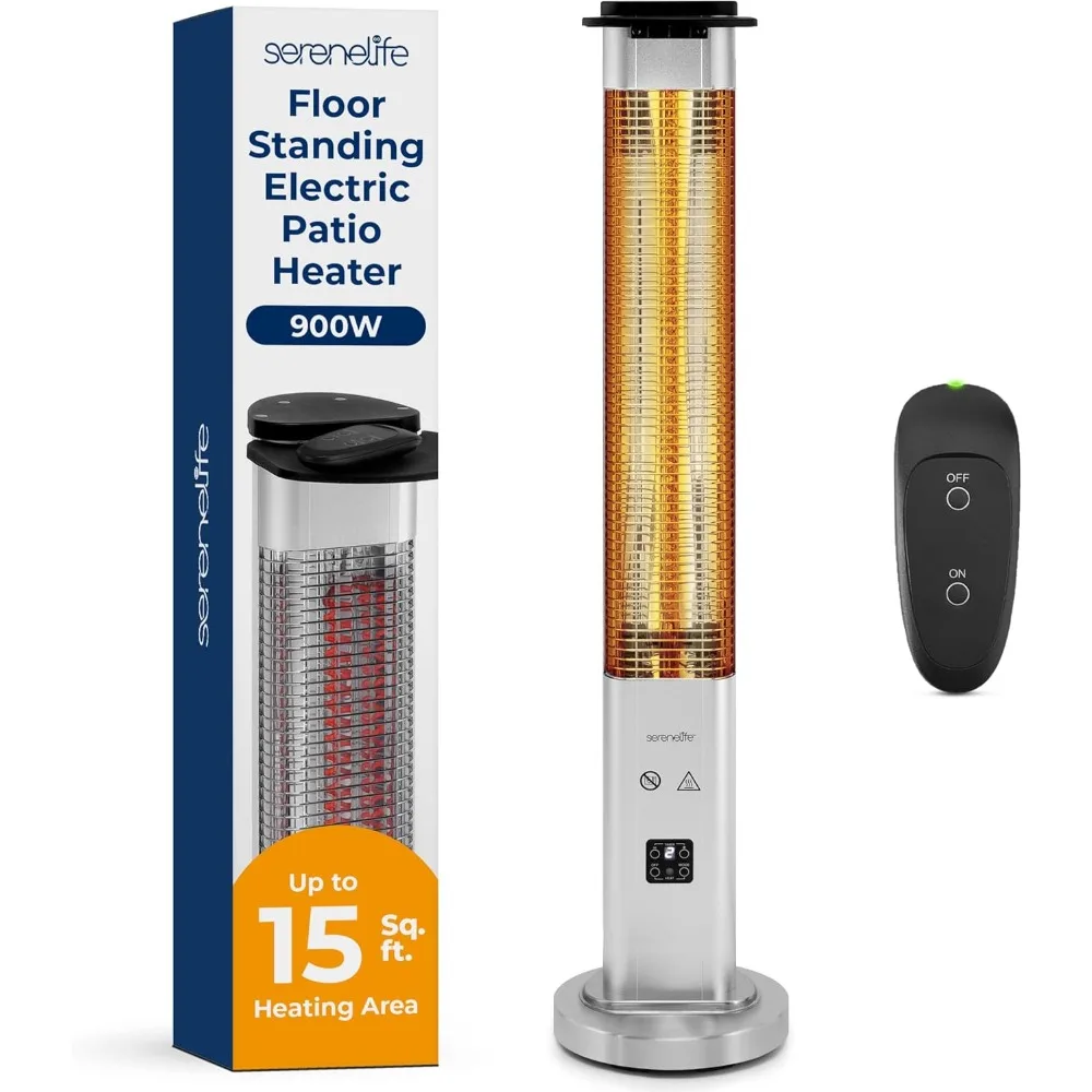 

SereneLife 900W Outdoor Infrared Electric Patio Heater with Remote Control, Aluminum Reflector, Waterproof, IP65 Rated