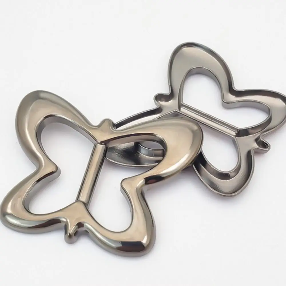 Vintage Round Heart Clothing Corner Knotted Buckles Butterfly Multifunctional Waist Adjustment Fixed Snap Alloy Silver Girls