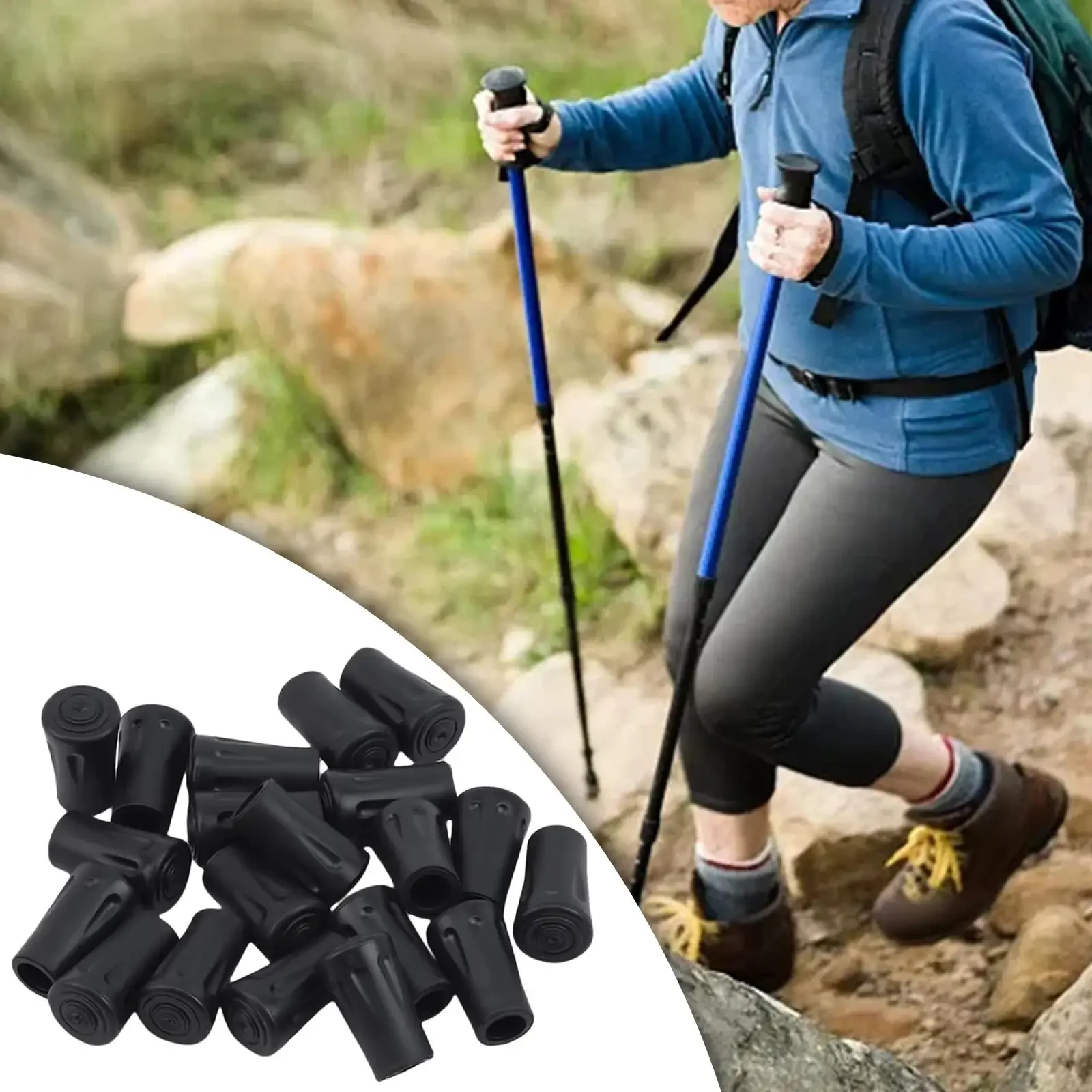 18x Hiking Pole Tips Antiskid Walking Stick Tips Trekking Pole Tips  Walking Pole Backpacking Hiking Cane Outdoor Activities