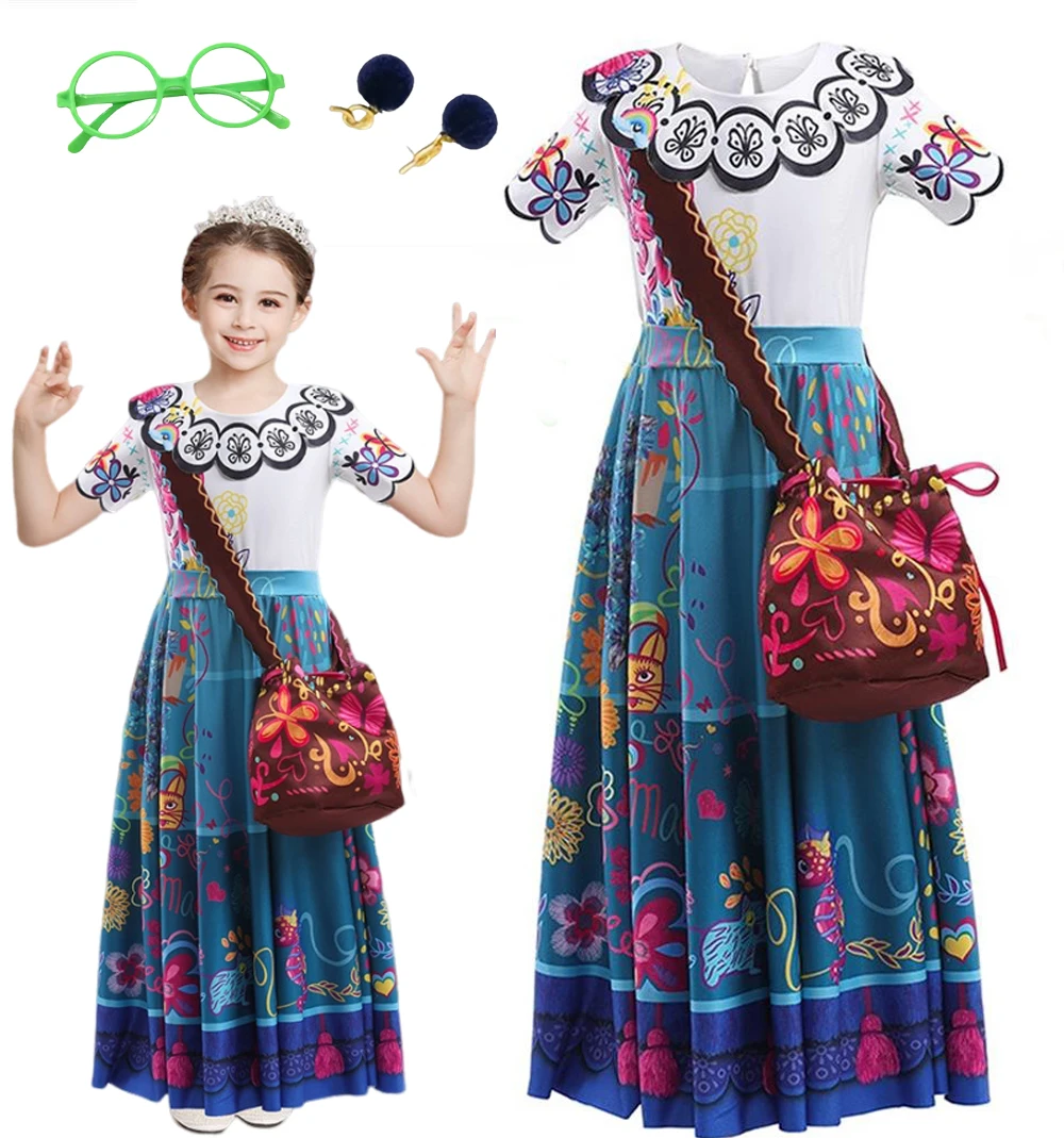 

Encanto Summer Cute Mother and Daughter Family Matching Mom Kids Costume Cosplay Dress Carnival Party Show Mom and Me Clothes