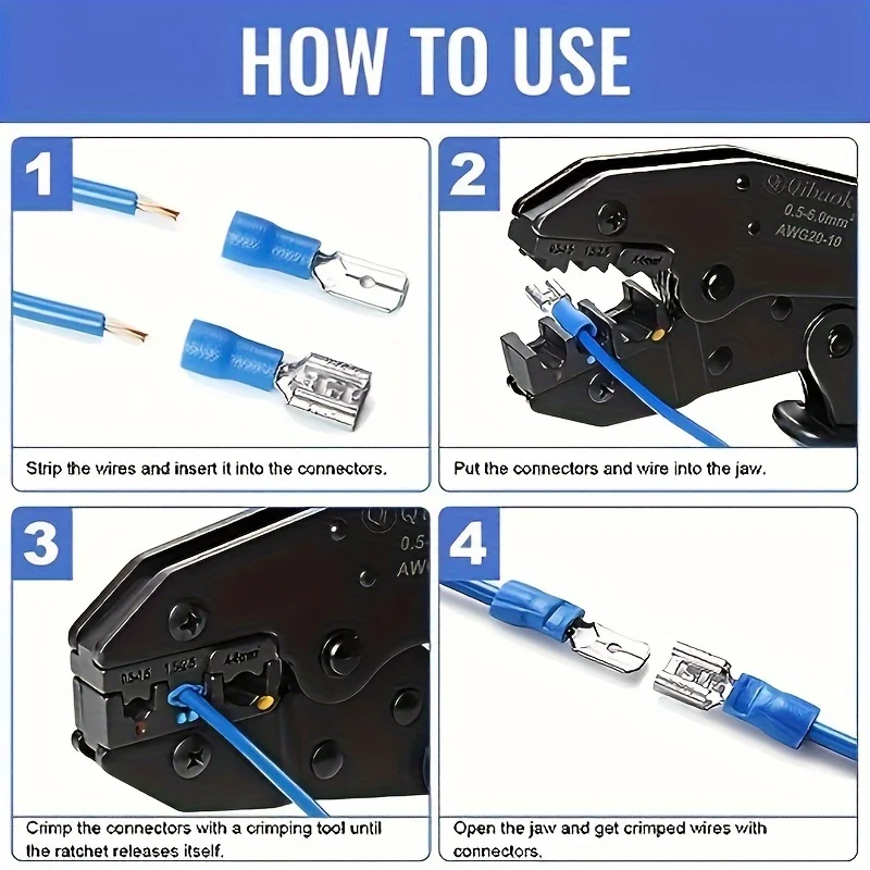 1500pcs Heavy-Duty Insulated Wire Connector Kit with Color-Coded Terminals (AWG 22-16, 16-14, 12-10) - Crimp-On Spade, Fork, Rin