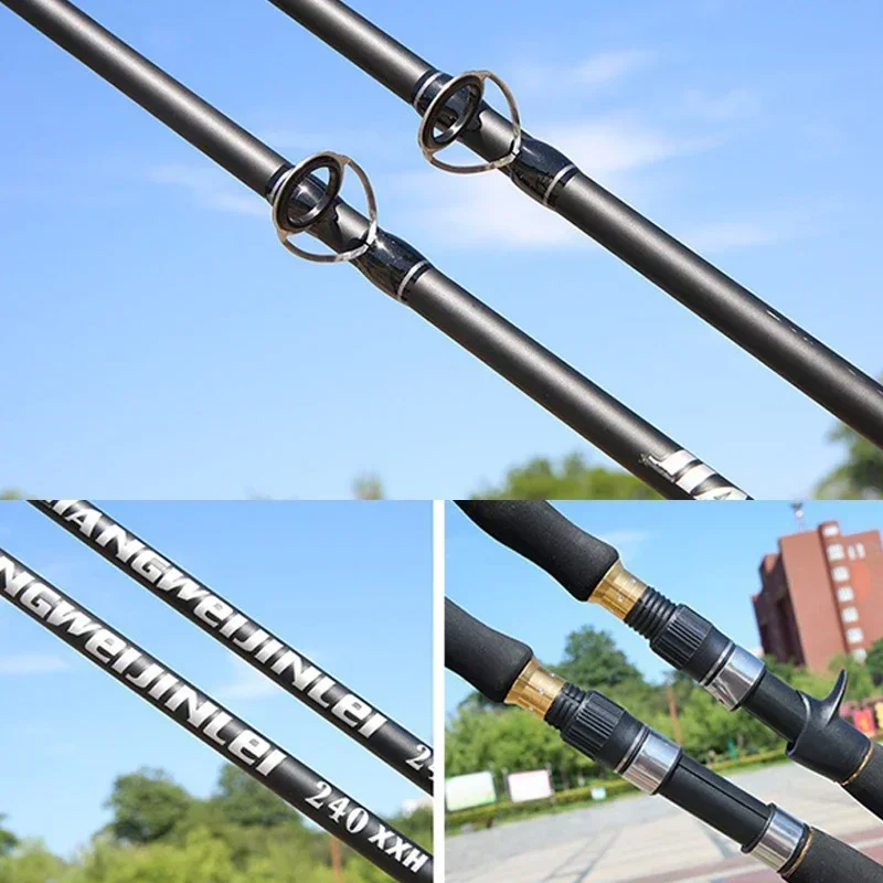 Superhard XXXH 2.1m 2.4m 2.7m Strong Spinning Casting Lure Fishing Rod 2 Section Carbon Baitcasting Weight 50-300g Power Rod