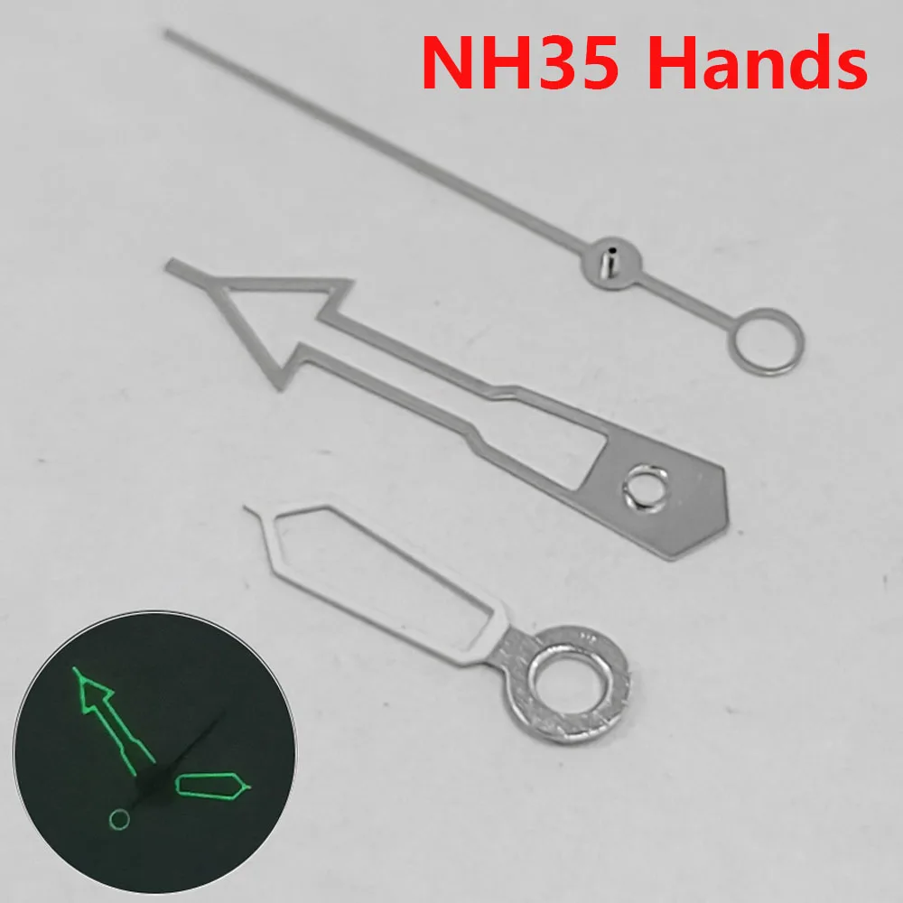

NH35 Hands Green Luminous Watch Hands For NH35 NH36 Movement 3Pins Hollow Needles 7.8mm 12mm 12.5mm Watch Pointer Accessories
