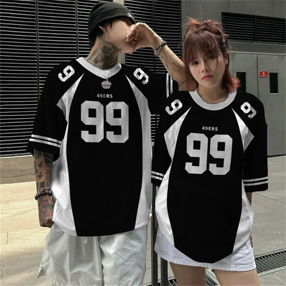 Digital Letters 3D Sports Fast Dry Breathable Men Plus Size T-shirt Basketball Jersey Hip-hop Couple Parent-child Short Sleeve