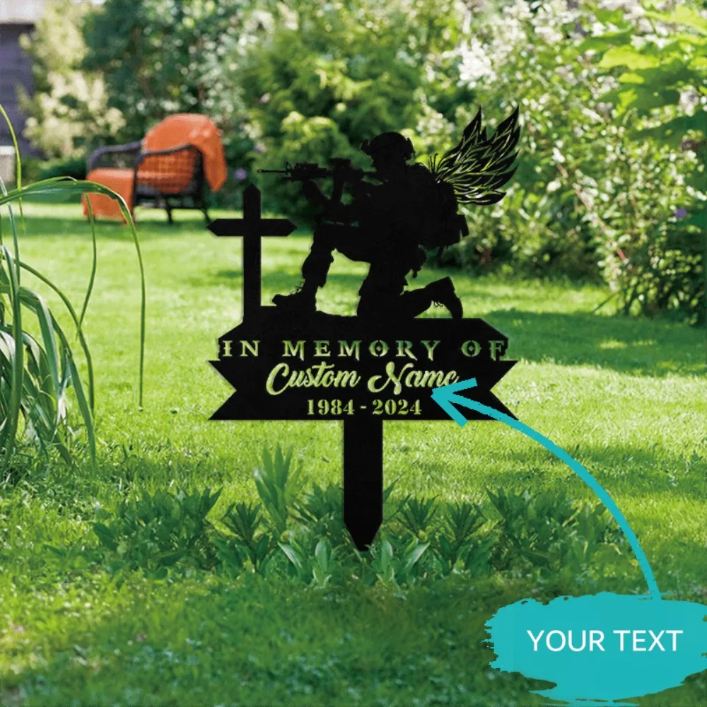 

Изготовленный на заказ индивидуальный солдат на коленях, металлический мемориальный кол для военных ветерантов, декор для новогодних мероприятий, садовый дань на заказ