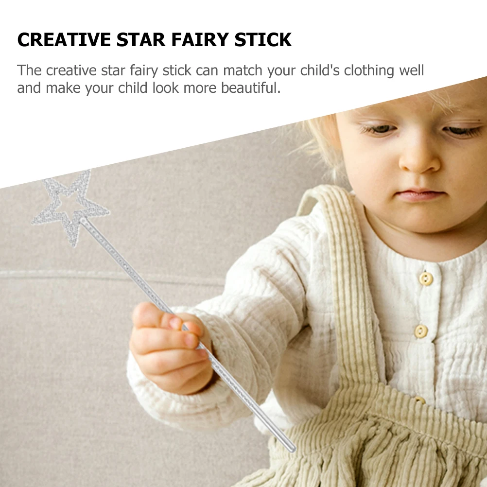 

8 Pcs Pentagram Wand Glitter Star Fairy Shaped Plastic Toys Child
