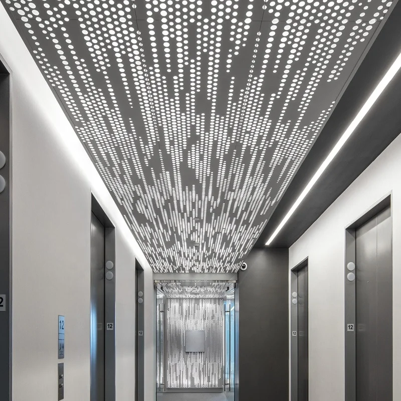 Modern stamped perforated aluminum ceiling art metal sound-absorbing ceiling with CE certification