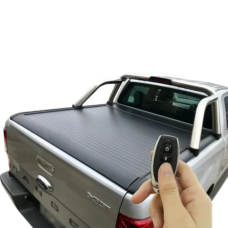 Aluminum Electric rear tonneau cover for RANGER RAPTOR 2018 With Lock truck bed covers For all pickup