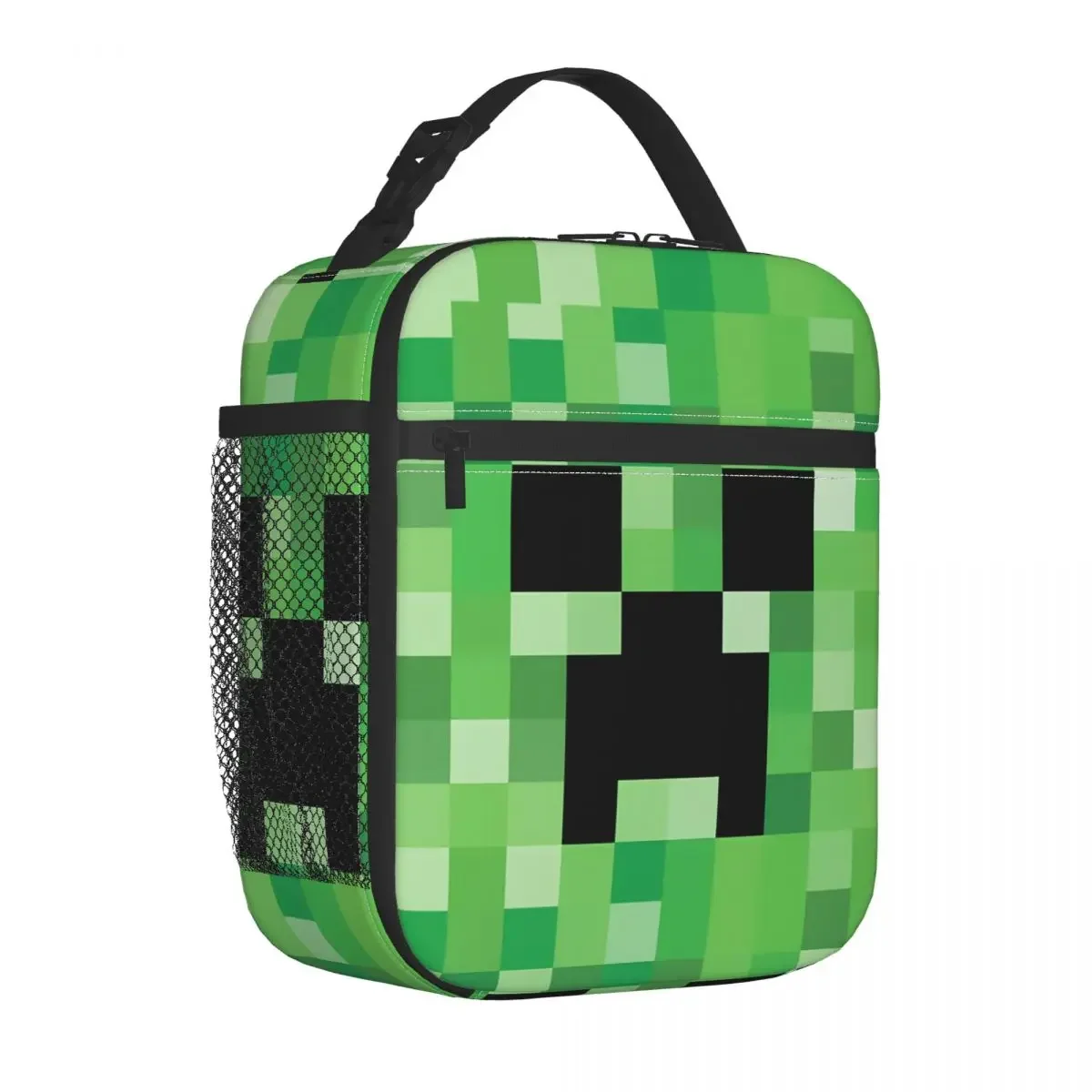 Pixel Art Insulated Lunch Bag For Children Face Icon Lunch Box Picnic Portable Tote Food Bags Waterproof custom made Cooler Bag