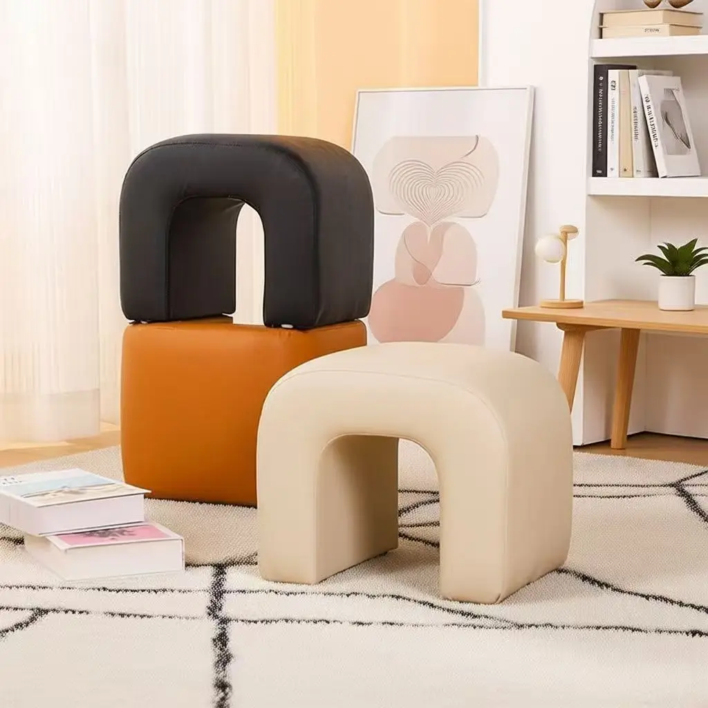 Small multi-color optional N-shaped makeup stool U-shaped dressing Durable stool