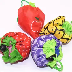 Fruit Shape Reusable Shopping Bag Portable Drawstring Foldable Storage Pouch Large Capacity Grocery Bag Tote Handbag