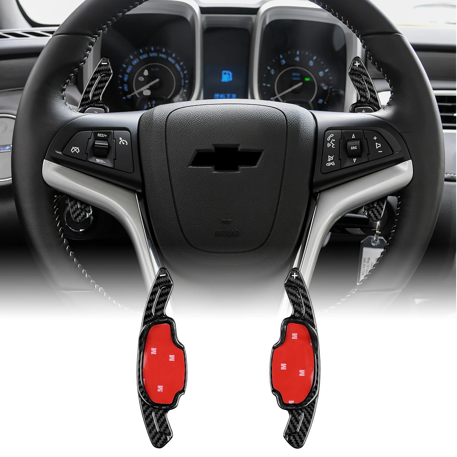 

Carbon Fiber Steering Wheel Paddle Shifter for Chevrolet Camaro Corvette C7 2016-2019 Interior Trim Car Accessories Upgrade 2PCS