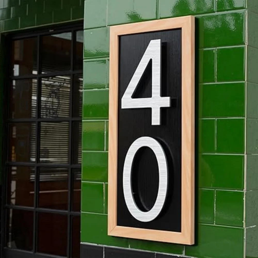 1pc Stainless Steel House Number Self adhesive Numbers Address Sign #0-9 Letters Mailbox Number Digital Metal Tag ﻿