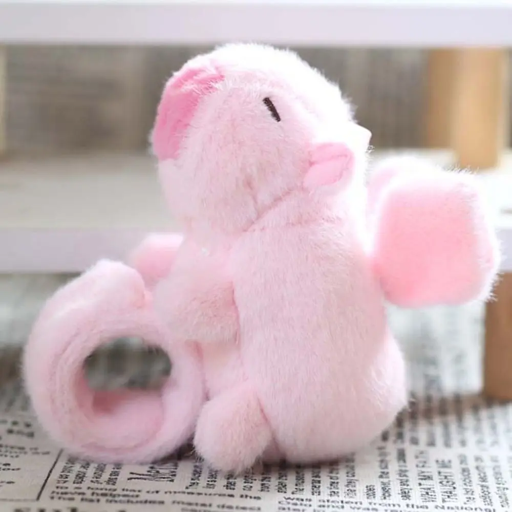 Capybara Rodent Capybara Clap Circle Toys Wings Trembling Pull Rope Capybara Plush Wrist Band Pink Soft Slap Bracelet Series