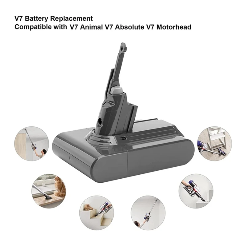 Replace V7 Battery Adapter+Brush+Screwdriver 21.6V For Dyson V7 Animal/Extra/Absolute/Trigger/Allergy Vacuum Cleaners Accessory