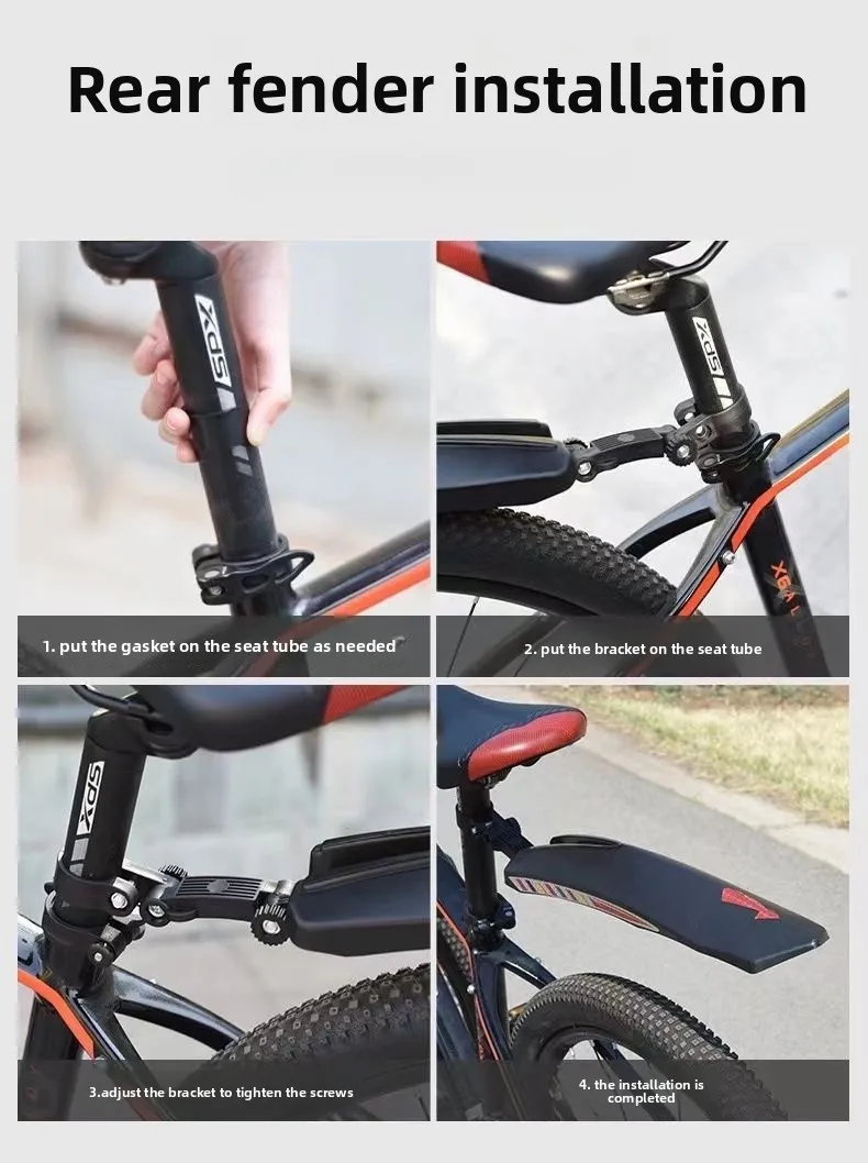 Fahrradschutzblech für Mountainbikes, universell für 24-26-27,5-Zoll-Rennräder, Schutzblech für Fahrräder, umfassendes Zubehör – Detail 2